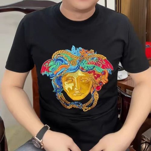 Replica Designer Versace Men'S Casual Round Neck Short Sleeve T-Shirt
