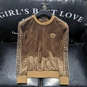 Replica Designer Versace Men'S Fashion Gold Velvet Sweatshirt