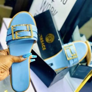 Replica Designer Versace One-Shaped Hardware Buckle Slippers