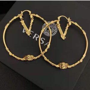 Replica Designer Versace V-Shaped Exaggerated Personality Large Circle Hoop Earrings