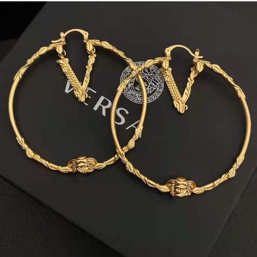 Replica Designer Versace V-Shaped Exaggerated Personality Large Circle Hoop Earrings
