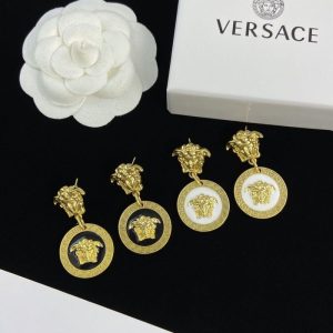Replica Designer Versace Vintage Medal Stud Earrings