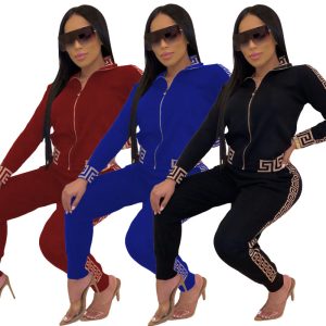 Replica Designer Versace Women Fashion Print Patchwork Two Piece Set