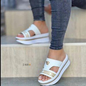 Replica Designer Versace Women Summer Plus Size Casual Mid Heel Platform Slippers