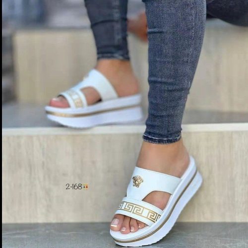 Replica Designer Versace Women Summer Plus Size Casual Mid Heel Platform Slippers