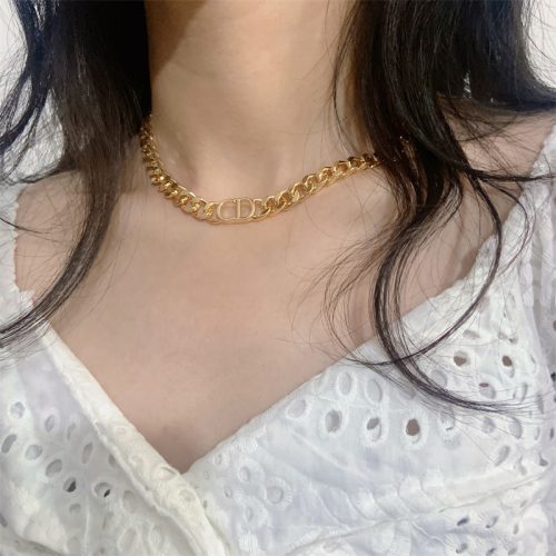 Replica Designer Women And Men Fashion Cd Chunky Chain Retro Necklace Bracelet
