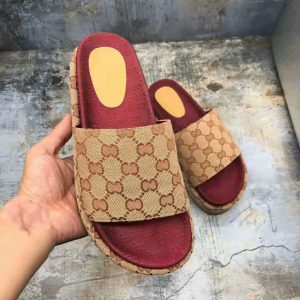Replica Designer Women Casual Platform Embroidered Print Slippers