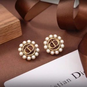 Replica Designer Women Fashion CD Letter Rhinestone Earrings