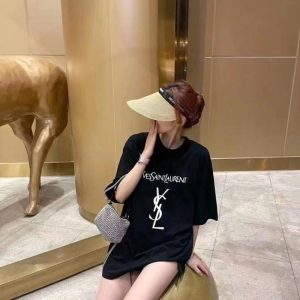 Replica Designer YSL Casual Men And Women Loose Round Neck T-Shirt