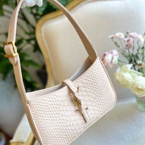 Replica Designer YSL Classic Black Python Pattern Armpit Bag