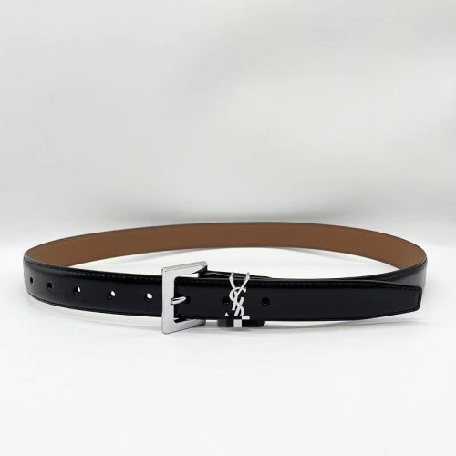 Replica Designer YSL Cowhide Black Temperament Simple Style Belt