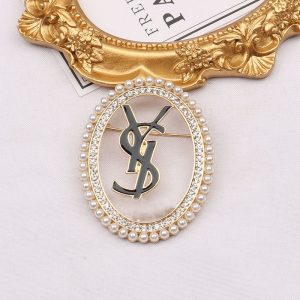 Replica Designer YSL Fashion Inlaid Imitation Pearls Brooch