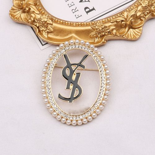 Replica Designer YSL Fashion Inlaid Imitation Pearls Brooch