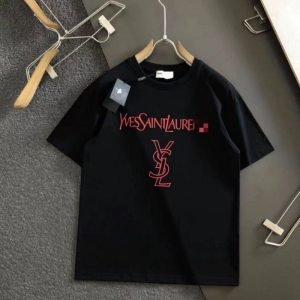 Replica Designer YSL Fashion Men And Women Round Neck Short-Sleeved T-Shirt