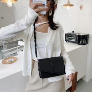 Replica Designer YSL Fashion Women Solid Color All-Match Messenger Bag