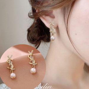 Replica Designer YSL Imitation Pearl Temperament Stud Earrings