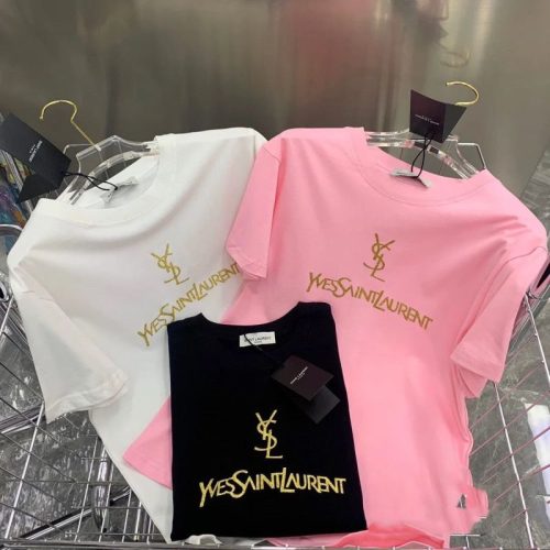 Replica Designer YSL Men And Women Casual Letter Print Short-Sleeved T-Shirt