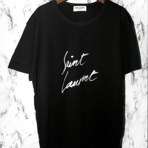 Replica Designer YSL Men And Women Letter Print Round Neck Short Sleeve T-Shirt