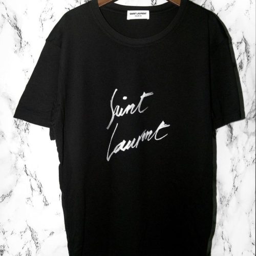 Replica Designer YSL Men And Women Letter Print Round Neck Short Sleeve T-Shirt