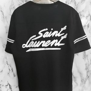 Replica Designer YSL Men Letter Printing Round Neck Loose Casual Short Sleeve T-Shirt