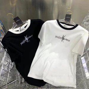 Replica Designer YSL Men'S And Women'S Casual Loose Short-Sleeved T-Shirt