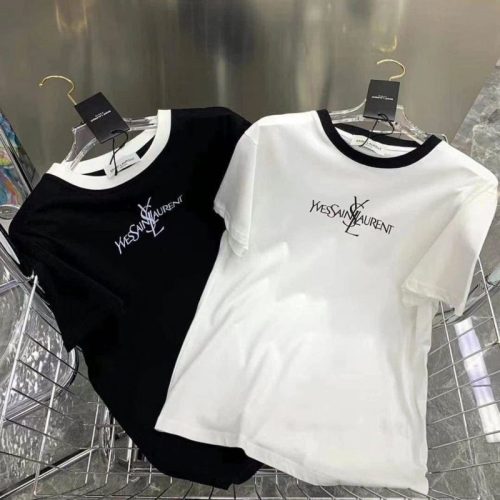 Replica Designer YSL Men'S And Women'S Casual Loose Short-Sleeved T-Shirt