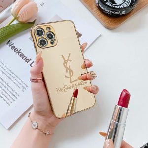 Replica Designer YSL Mirror Letter Pattern Solid Color Mobile Phone Case