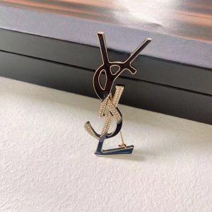 Replica Designer YSL Mosaic Letter Brooch