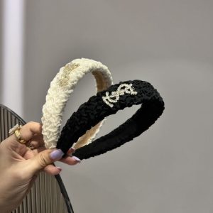 Replica Designer YSL Pleated Bubble Letter Drill Headband