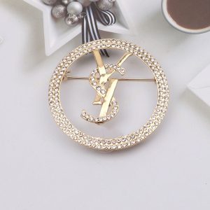Replica Designer YSL Simple Round Geometric Decorative Brooch