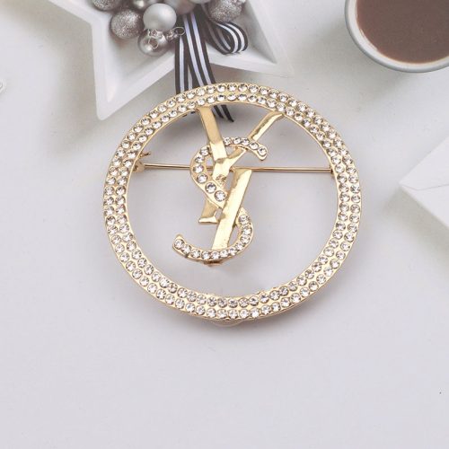 Replica Designer YSL Simple Round Geometric Decorative Brooch