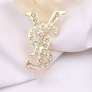 Replica Designer YSL Unisex Fashion Imitation Diamond Letter Brooch