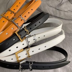 Replica Designer YSL Unisex Letter Buckle Pants All-Match Fashion Leather Belt