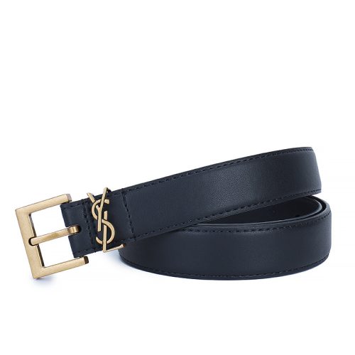 Replica Designer YSL Women Bronze Buckle Genuine Leather Jeans Dress Decorative Belt