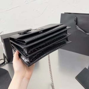 Replica Designer YSL Women Chain Crossbody Crocodile Pattern Fashionable Messenger Bag