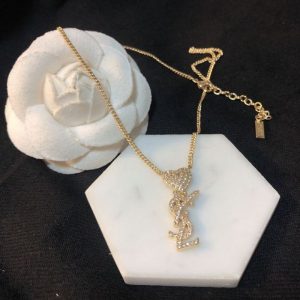 Replica Designer YSL Women Classic Heart Letters Design Necklace