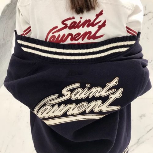 Replica Designer YSL Women Classic Letter Graffiti Baseball Jacket