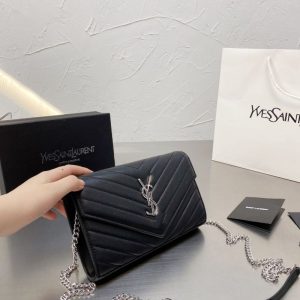 Replica Designer YSL Women Classic V-Stripe Rhombus Chain Envelope Bag