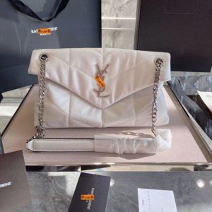 Replica Designer YSL Women Fashion Cloud Messenger Bag Lingge Chain Shoulder Bag