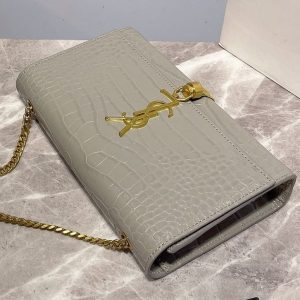 Replica Designer YSL Women Fashion Crocodile Pattern Messenger Bag