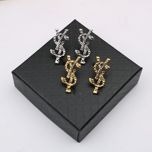 Replica Designer YSL Women Fashion Metal Letters Personality Earrings