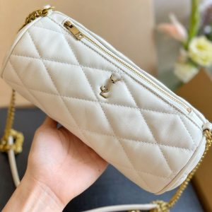 Replica Designer YSL Women Fashion Rhombus Chain One-Shoulder Messenger Cylinder Bag