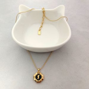 Replica Designer YSL Women Hexagonal Clavicle Necklace Romantic Stud Earrings