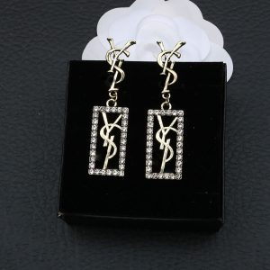 Replica Designer YSL Women Imitation Diamond Letter Temperament Earrings
