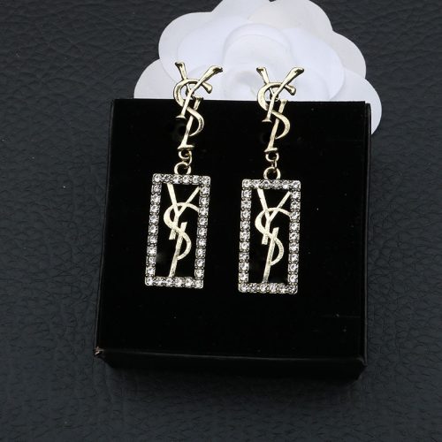 Replica Designer YSL Women Imitation Diamond Letter Temperament Earrings