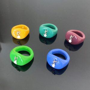 Replica Designer YSL Women Letter Cute Candy Multicolor Ring