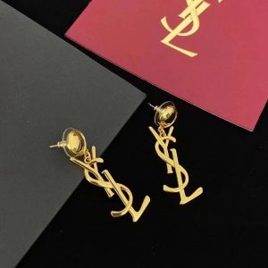 Replica Designer YSL Women Letter Design Personality Long Earrings