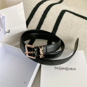 Replica Designer YSL Women Letter Leather Thin Belt