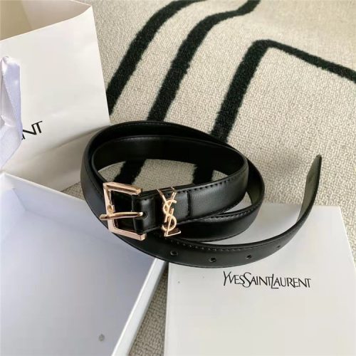 Replica Designer YSL Women Letter Leather Thin Belt