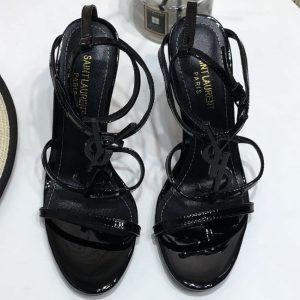 Replica Designer YSL Women Open-Toe Cross-Word Belt Round Toe Sandals